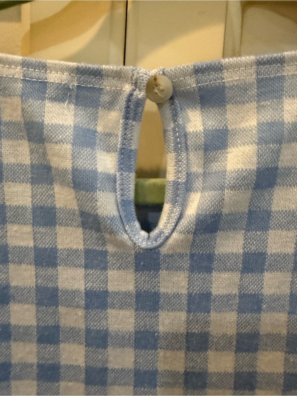 Altar'd State Light Blue Gingham Tank Top with a back keyhole closure - Picture 3 of 5